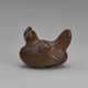 A CARVED WOOD NETSUKE OF A HEN AND CHICK - photo 1