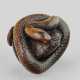 A CARVED WOOD NETSUKE OF A SNAKE AND TURTLE - photo 1