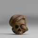 A CARVED WOOD NETSUKE OF A SKULL AND SNAKE - photo 1