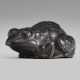 A CARVED WOOD NETSUKE OF A FROG - фото 1