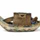 AN EARTHERNWARE BOAT-SHAPE INCENSE BURNER - фото 1