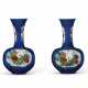 A PAIR OF SMALL FAMILLE VERTE POWDER-BLUE-GROUND BOTTLE VASES - photo 1