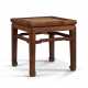 A MIXED HARDWOOD CORNER LEG STOOL - фото 1