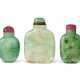 THREE JADEITE SNUFF BOTTLES - фото 1