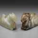 TWO JADE CARVINGS OF RECUMBENT ANIMALS - фото 1