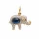 Anhänger/ Brosche "Elefant" mit 1 Saphircabochon, - фото 1