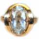 Ring mit Aquamarin, 1,4 x 0,8 cm, 585er Gold, ca. 5,4 g, RG 55, Innendurchmesser 17,5 mm - Foto 1