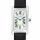 CARTIER. AN EXTREMELY RARE AND ATTRACTIVE PLATINUM LIMITED EDITION WRISTWATCH WITH DARK GREEN ROMAN NUMERALS, MADE FOR THE ITALIAN MARKET - photo 1