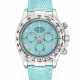 ROLEX. AN ATTRACTIVE 18K WHITE GOLD AUTOMATIC CHRONOGRAPH WRISTWATCH WITH TURQUOISE CHRYSOPRASE DIAL - фото 1