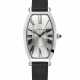 CARTIER. A RARE PLATINUM LIMITED EDITION TONNEAU SHAPED WRISTWATCH - photo 1