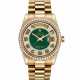 ROLEX. AN 18K GOLD AND DIAMOND-SET AUTOMATIC WRISTWATCH WITH SWEEP CENTRE SECONDS, DAY, DATE AND BRACELET - фото 1