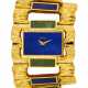 PIAGET. AN ATTRACTIVE 18K GOLD, LAPIS LAZULI AND JADEITE BRACELET WATCH - фото 1