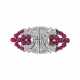 CARTIER RUBY AND DIAMOND DOUBLE CLIP BROOCH - Foto 1