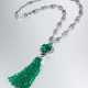 A UNIQUE EMERALD AND DIAMOND PENDENT NECKLACE, BY BULGARI - фото 1