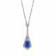 SAPPHIRE AND DIAMOND PENDENT NECKLACE - photo 1