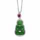 JADEITE, DIAMOND AND RUBY PENDENT NECKLACE - фото 1