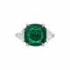 EMERALD AND DIAMOND RING - photo 1