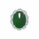 JADEITE AND DIAMOND RING - photo 1