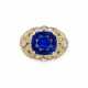 A SUPERB SAPPHIRE AND DIAMOND RING, MOUNTED BY CARTIER - photo 1