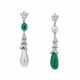 NATURAL PEARL, EMERALD AND DIAMOND EARRINGS - Foto 1