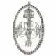 AN IRISH GEORGE III GILT-DECORATED BLUE AND WHITE GLASS OVAL MIRROR CHANDELIER - Foto 1