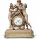 A LOUIS XVI TERRACOTTA AND SIMULATED-MARBLE STRIKING MANTEL CLOCK - фото 1