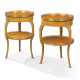 A MATCHED PAIR OF FRENCH ORMOLU-MOUNTED SYCAMORE AND GREEN-STAINED SYCAMORE OCCASIONAL TABLES - фото 1