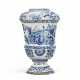 A DUTCH DELFT (DE METAALEN POT) BLUE AND WHITE BALUSTER OCTAGONAL VASE - photo 1