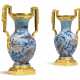 A PAIR OF LOUIS XVI ORMOLU-MOUNTED CHINESE UNDERGLAZE BLUE AND COPPER-RED PORCELAIN VASES - фото 1