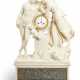 AN EMPIRE WHITE MARBLE AND GRANIT DE VOSGES MANTEL CLOCK - photo 1