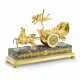 AN EMPIRE ORMOLU AND VERDE ANTICO MARBLE STRIKING MANTEL CLOCK - Foto 1