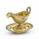 A RUSSIAN SILVER-GILT SAUCEBOAT AND STAND FROM THE ORLOFF SERVICE - фото 1