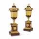 A PAIR OF DIRECTOIRE ORMOLU AND ROUGE GRIOTTE MARBLE URNS - photo 1