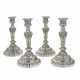 A SET OF FOUR LARGE FRENCH SILVER CANDLESTICKS - фото 1