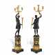 A PAIR OF EMPIRE ORMOLU AND PATINATED BRONZE FIVE-LIGHT CANDELABRA - фото 1