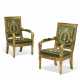 A PAIR OF RESTAURATION GILTWOOD AND GILT-GESSO FAUTEUILS - Foto 1