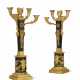 A PAIR OF EMPIRE ORMOLU AND PATINATED BRONZE FOUR-LIGHT CANDELABRA - photo 1