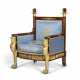 A LARGE FRENCH ORMOLU-MOUNTED MAHOGANY THRONE CHAIR - фото 1