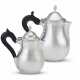 A PAIR OF ROYAL GERMAN SILVER COFFEE POTS - фото 1