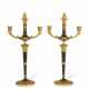 A PAIR OF REGENCY ORMOLU AND PATINATED BRONZE CANDELABRA - фото 1