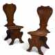 A PAIR OF GEORGE II MAHOGANY 'SGABELLO' HALL CHAIRS - photo 1