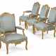 A SET OF FOUR EARLY LOUIS XV GILT-WALNUT FAUTEUILS - photo 1