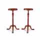 A PAIR OF GEORGE II RED-JAPANNED CIRCULAR TRIPOD CANDLESTANDS - photo 1