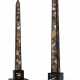 A PAIR OF SPECIMEN MARBLE AND SLATE OBELISKS - photo 1