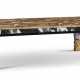 AN ORMOLU-MOUNTED, PETRIFIED WOOD, AND BIANCO E NERO MARBLE VENEERED LOW TABLE - Foto 1