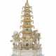 A CHINESE EXPORT PARCEL-GILT SILVER PRESENTATION MODEL OF A PAGODA - photo 1