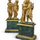 A PAIR OF EMPIRE ORMOLU AND MALACHITE FIGURAL GROUPS - photo 1