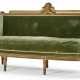 A FRENCH GILTWOOD AND GRAY-PAINTED CANAPE - фото 1