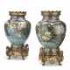 A PAIR OF FRENCH 'JAPONISME' GILT-METAL MOUNTED CLOISONNE ENAMEL VASES - фото 1