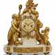 A LOUIS XVI ORMOLU AND WHITE MARBLE MANTEL CLOCK - фото 1